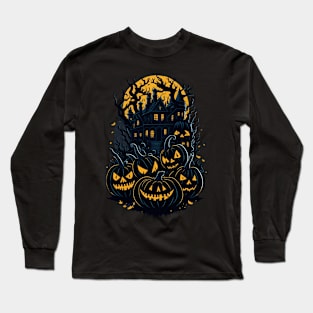 Scary Cute Halloween Pumpkin Long Sleeve T-Shirt